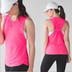Lululemon In A Cinch Tank Heathered Neon Pink